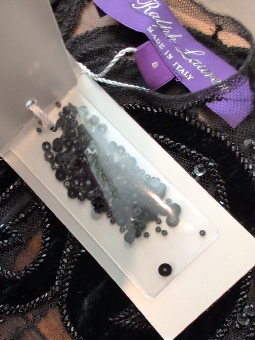 Ralph Lauren Purple Label Jacey Embellished Velvet Tulle Beaded Top NWT - Picture 9 of 15